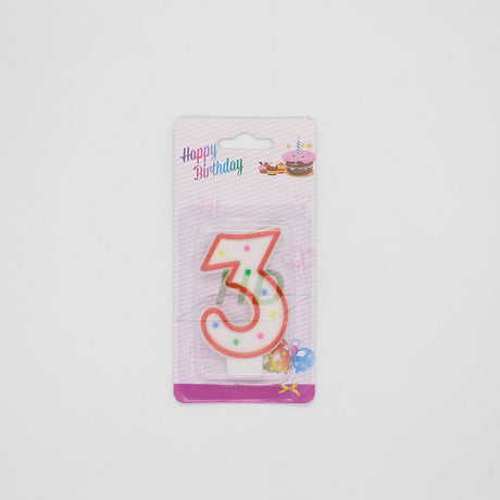 #3 Dot Number Party Candle - 12 Pcs - HD Bio Packaging
