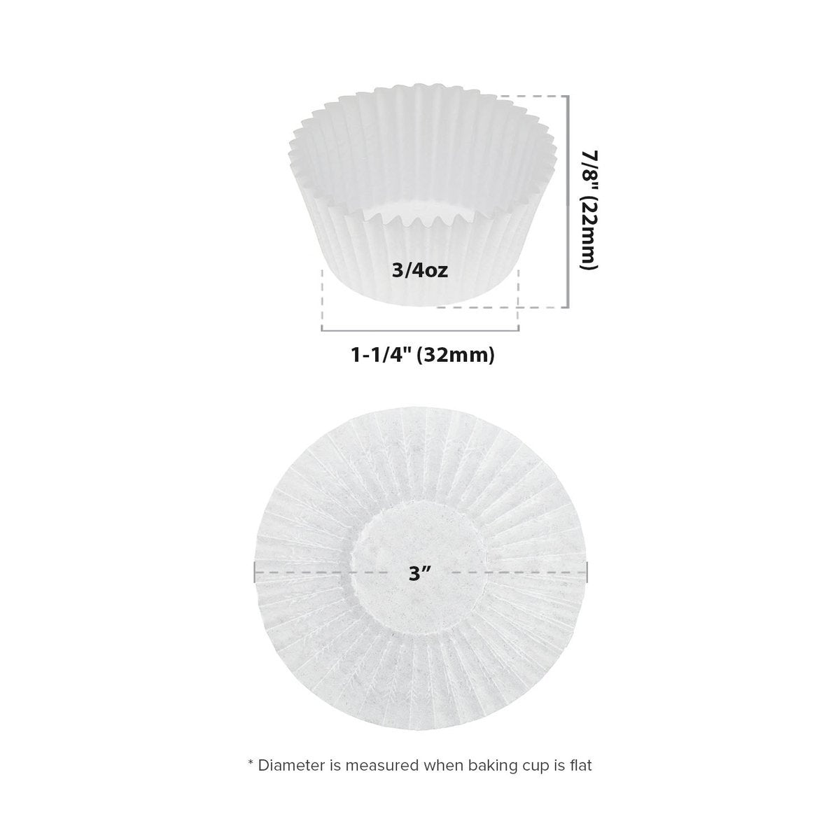 3" White Round Baking Paper Cup - 10000 Pcs - HD Plastic Product (Canada). Inc