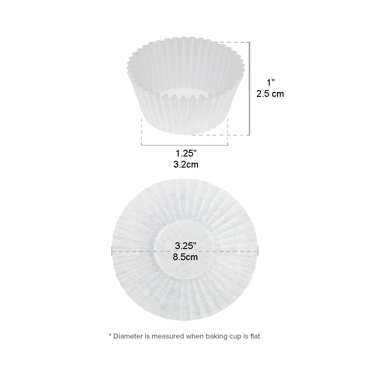 3.25" White Round Baking Paper Cup