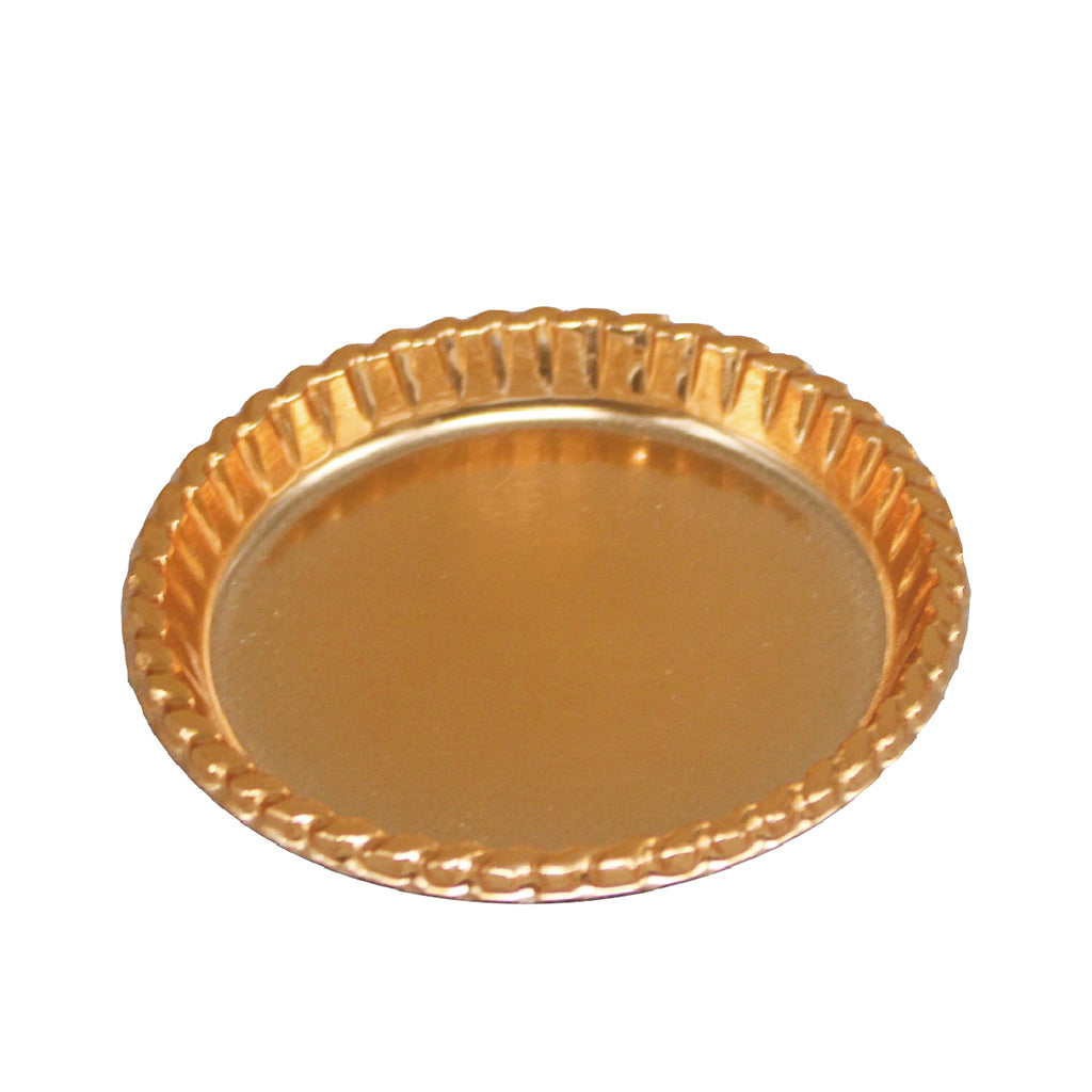 3.5" Plastic Golden Round Mousse Cake Board