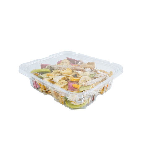 PLS-35 | 35oz PET Clear Rectangular Hinged Safety Lock Salad Container - 150 Sets
