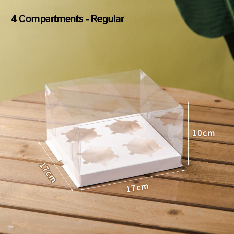 Clear Cupcake Box | Cupcake Carrier | Fits 2/4/6/12 Cupcakes Or Muffins