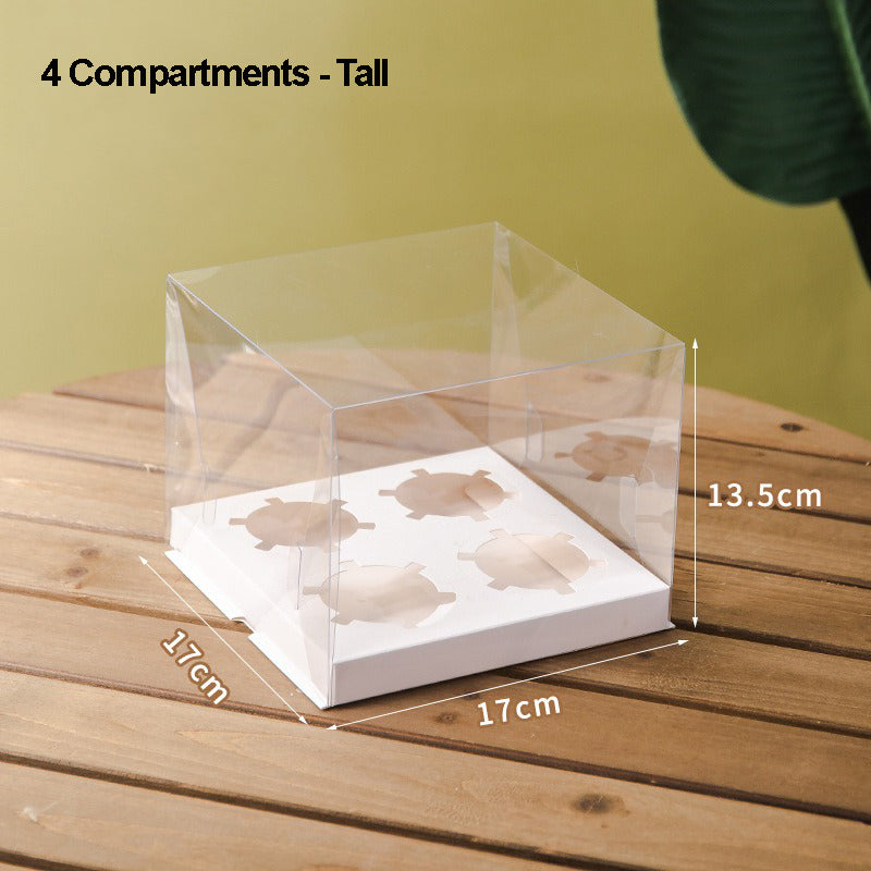 Clear Cupcake Box | Cupcake Carrier | Fits 2/4/6/12 Cupcakes Or Muffins