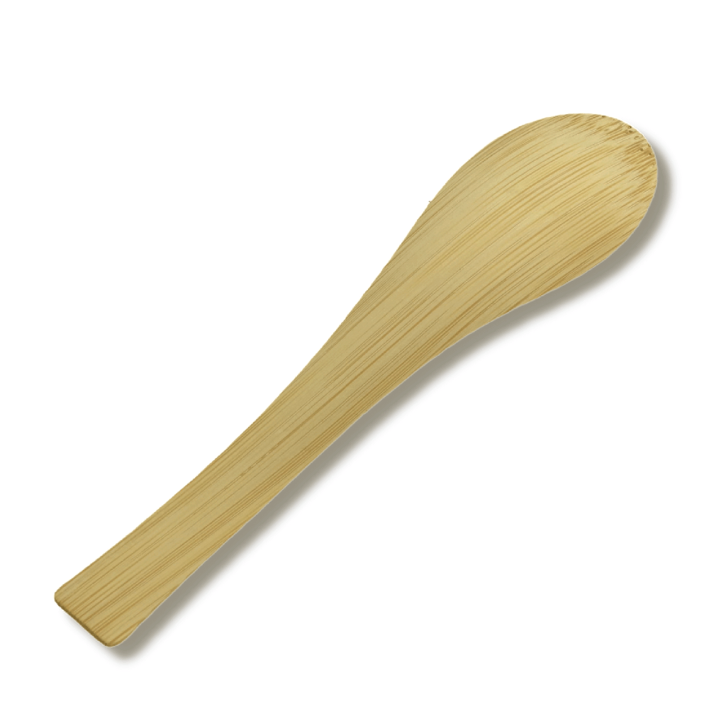 Cuillère à soupe asiatique en bambou compostable de 5,4 po - 1000 pièces