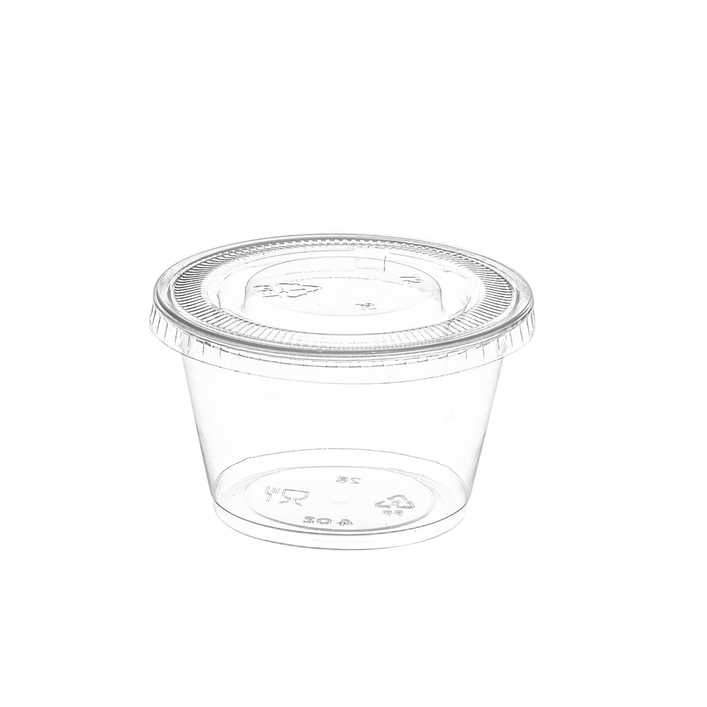 Couvercle à sauce PET OCY 75 mm | Convient aux tasses à sauce PP 3,25/4/5,5 oz (couvercle uniquement) - 2500 pièces