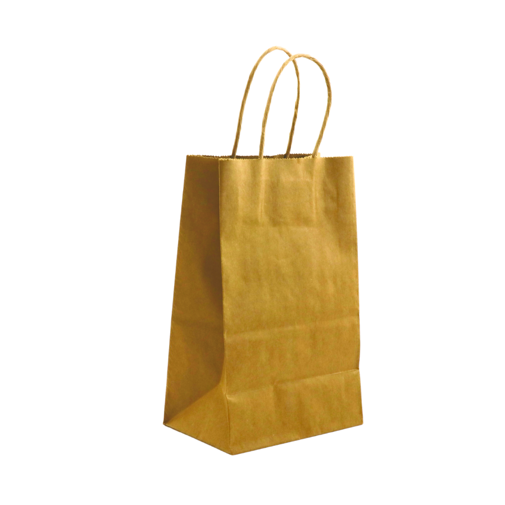 HD-538 | Sac kraft en papier 100 % recyclé avec poignée torsadée | 5,25x3,6x8,5" - 250 pièces