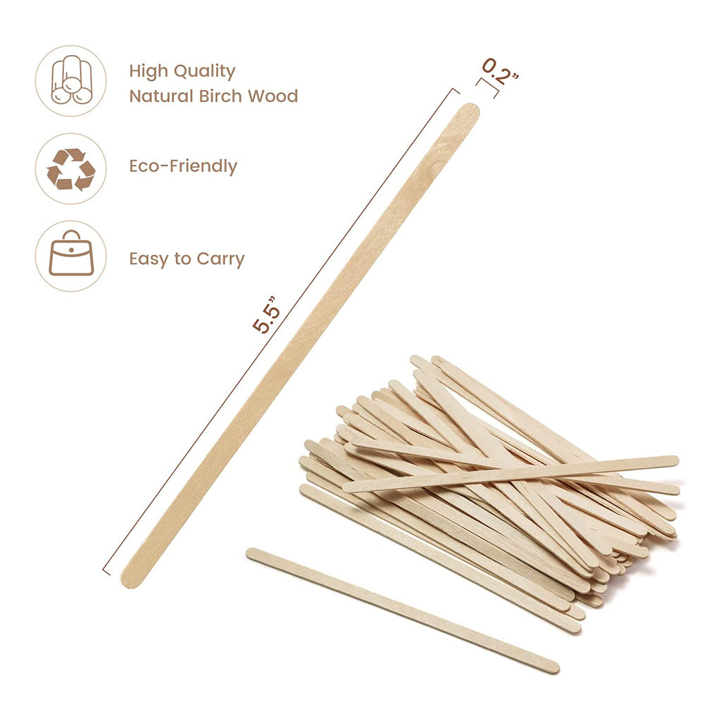 FFS80411C | 5.5" Compostable Wooden Coffee Stir Stick - 1000 Pcs
