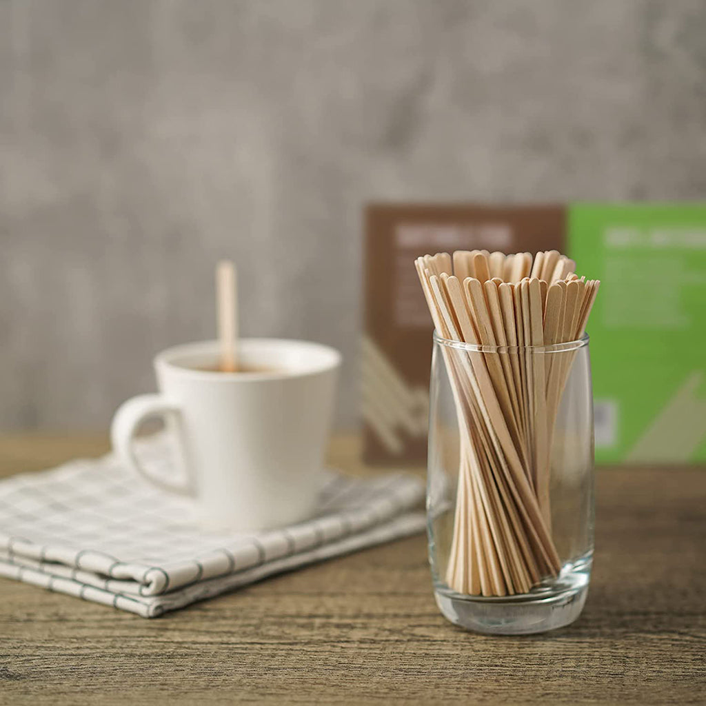 FFS80411C | 5.5" Compostable Wooden Coffee Stir Stick - 1000 Pcs