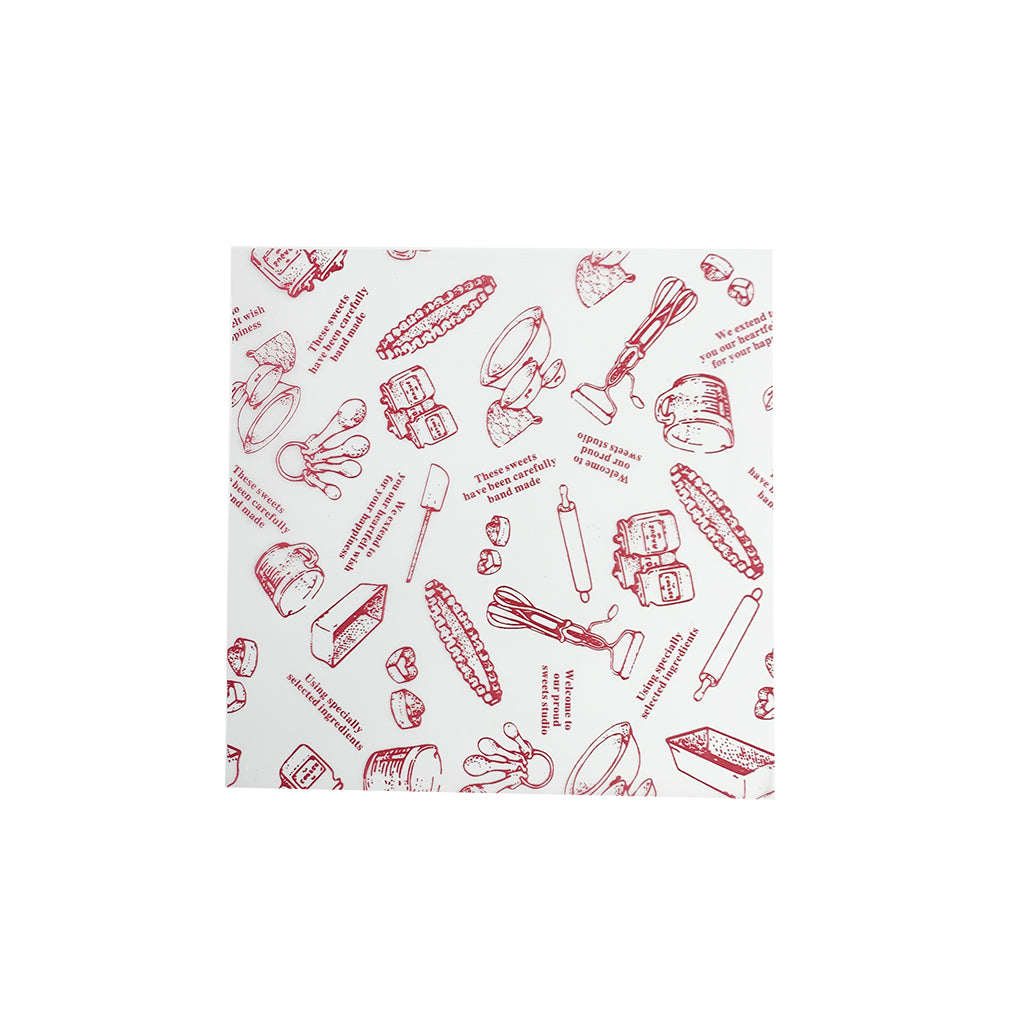 Film d'emballage de gâteau carré en plastique 5,9x5,9" (motif aléatoire) - 500 pièces