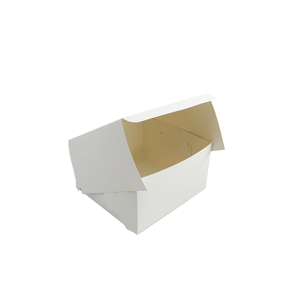 Boîte à pâtisserie en papier à gâteau carré blanc | 6,25x6,25x3,5" - 300 pièces