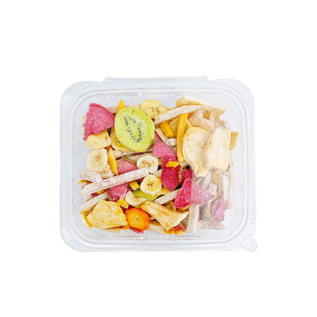 PLS-64 | 64oz PET Clear Rectangular Hinged Safety Lock Salad Container - top
