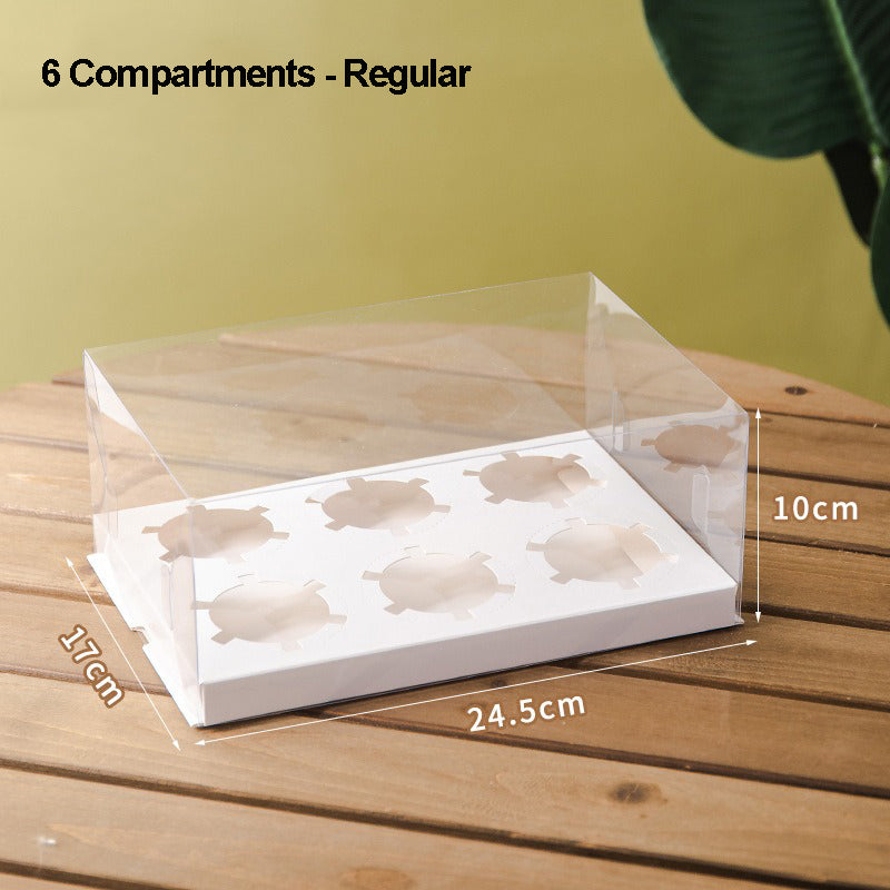 Clear Cupcake Box | Cupcake Carrier | Fits 2/4/6/12 Cupcakes Or Muffins