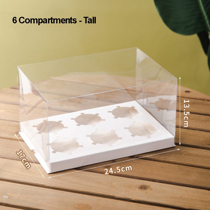Clear Cupcake Box | Cupcake Carrier | Fits 2/4/6/12 Cupcakes Or Muffins