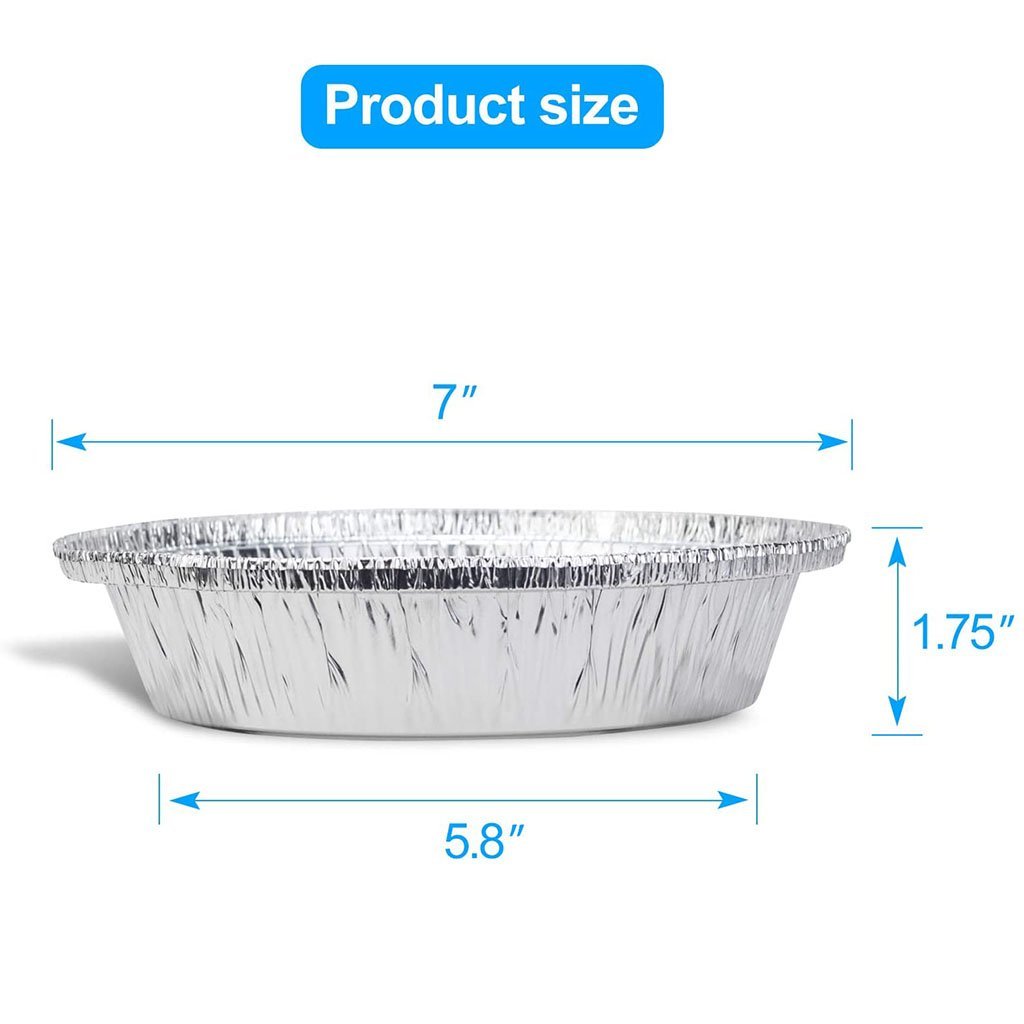 7" Silver Round Foil Container (Base Only) - 500 Pcs - HD Plastic Product (Canada). Inc