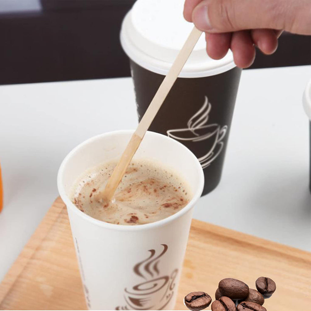 7.5" Compostable Wooden Coffee Stir Stick - 1000 Pcs