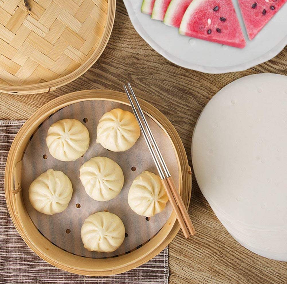 8" Non-Stick Round Steamer Paper | Air Fryer Liners - 2000 Pcs - HD Plastic Product (Canada). Inc