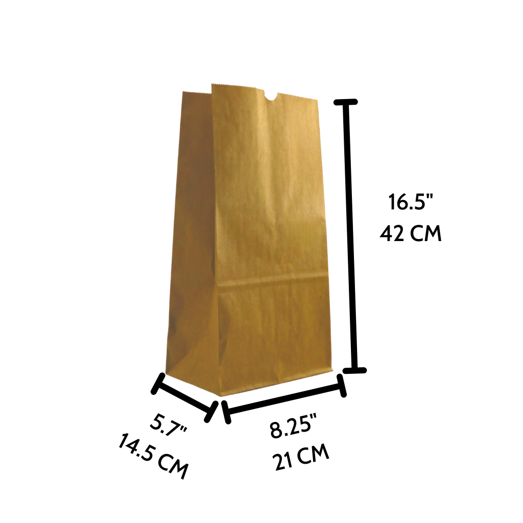 HD-8616 #525 | 25lb Paper Kraft Checkstand Bag | 8.25x5.7x16.5"
