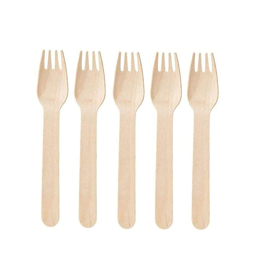 Fourchette en bois compostable de 6,2" - 1000 pièces