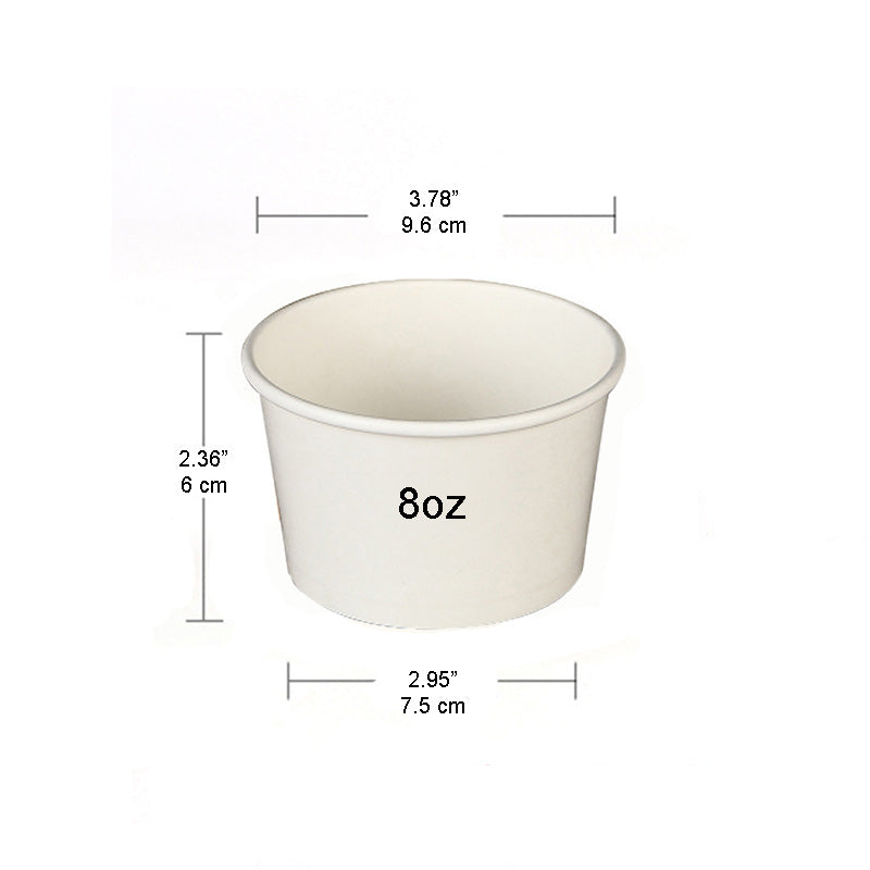 #8D | 8oz White Paper Soup Cup Food Container | 96mm Top (Base Only)
