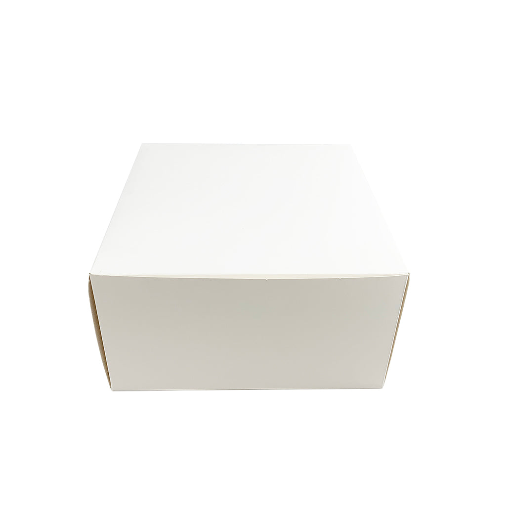 White Square Cake Paper Box Pastry Box | 9.25x9.25x5" - front