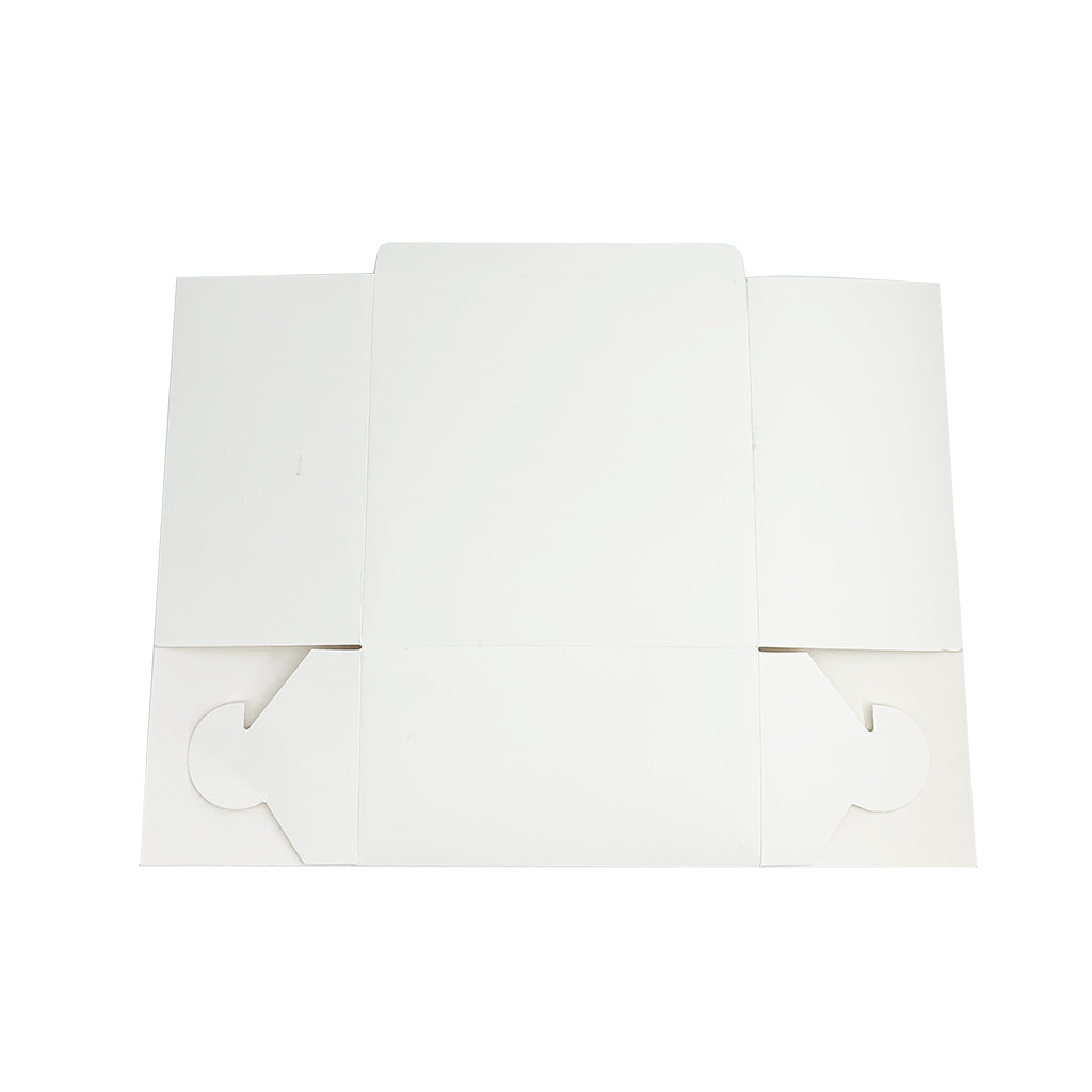 White Square Cake Paper Box Pastry Box | 9.25x9.25x5" - unfold
