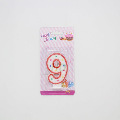 9 Dot Number Party Candle 9 years old happy birthday