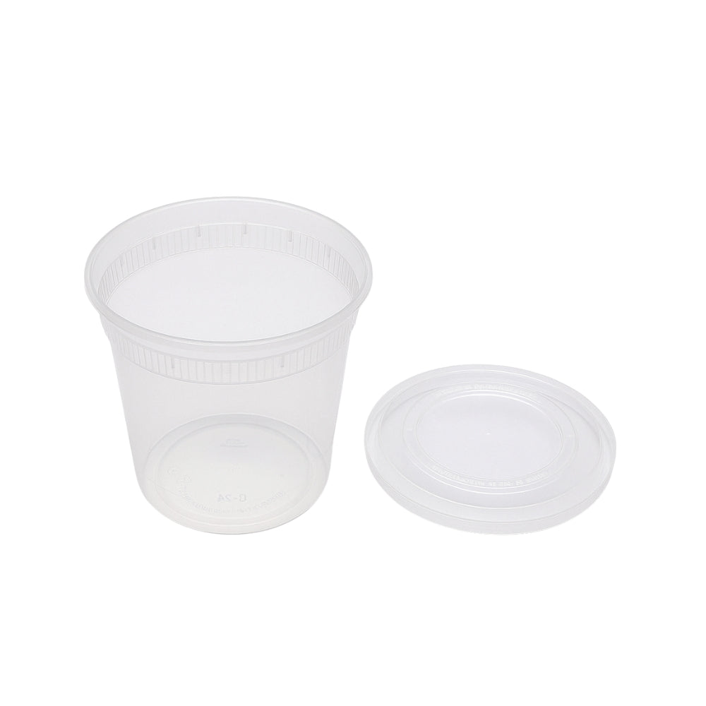 24oz Microwaveable PP Leak-resistant Translucent Deli Container W/ Lid split