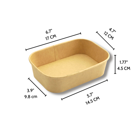 JH-R-580B | 19oz Rectangular Kraft Paper Container (Base Only)