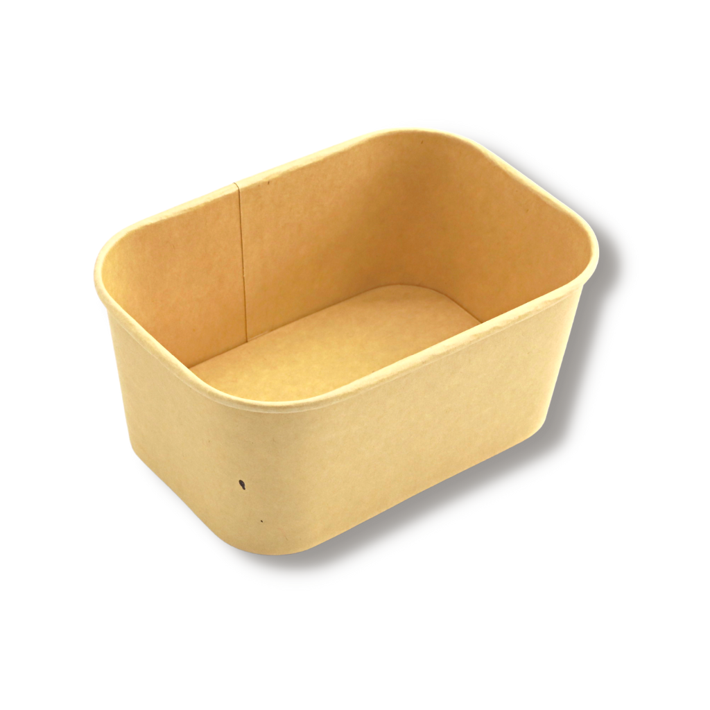 JH-R-1000B | Contenant rectangulaire en papier kraft de 32 oz (base uniquement) - 300 pièces