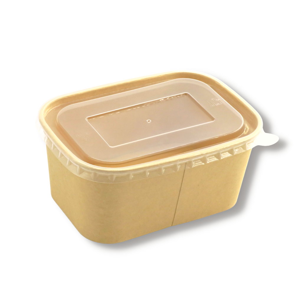 JH-R-1000B | Contenant rectangulaire en papier kraft de 32 oz (base uniquement) - 300 pièces