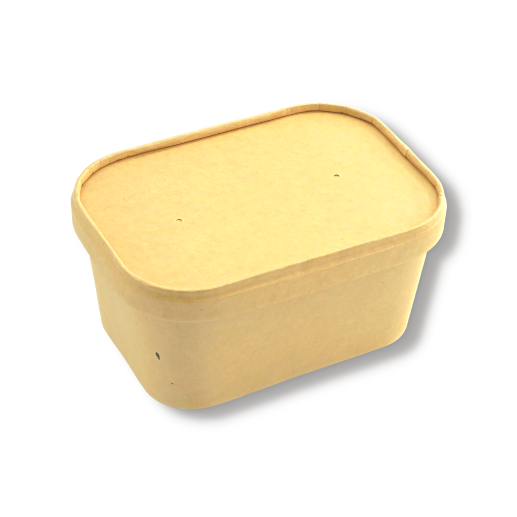 JH-R-1000B | Contenant rectangulaire en papier kraft de 32 oz (base uniquement) - 300 pièces