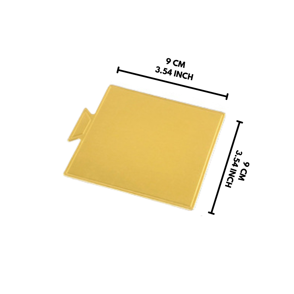 3.54x3.54" Golden Square Cake Paper Pad W/ Handle