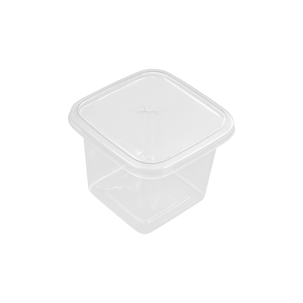 Boîte à mousse carrée en plastique transparent de 12 oz avec couvercle - 200 ensembles