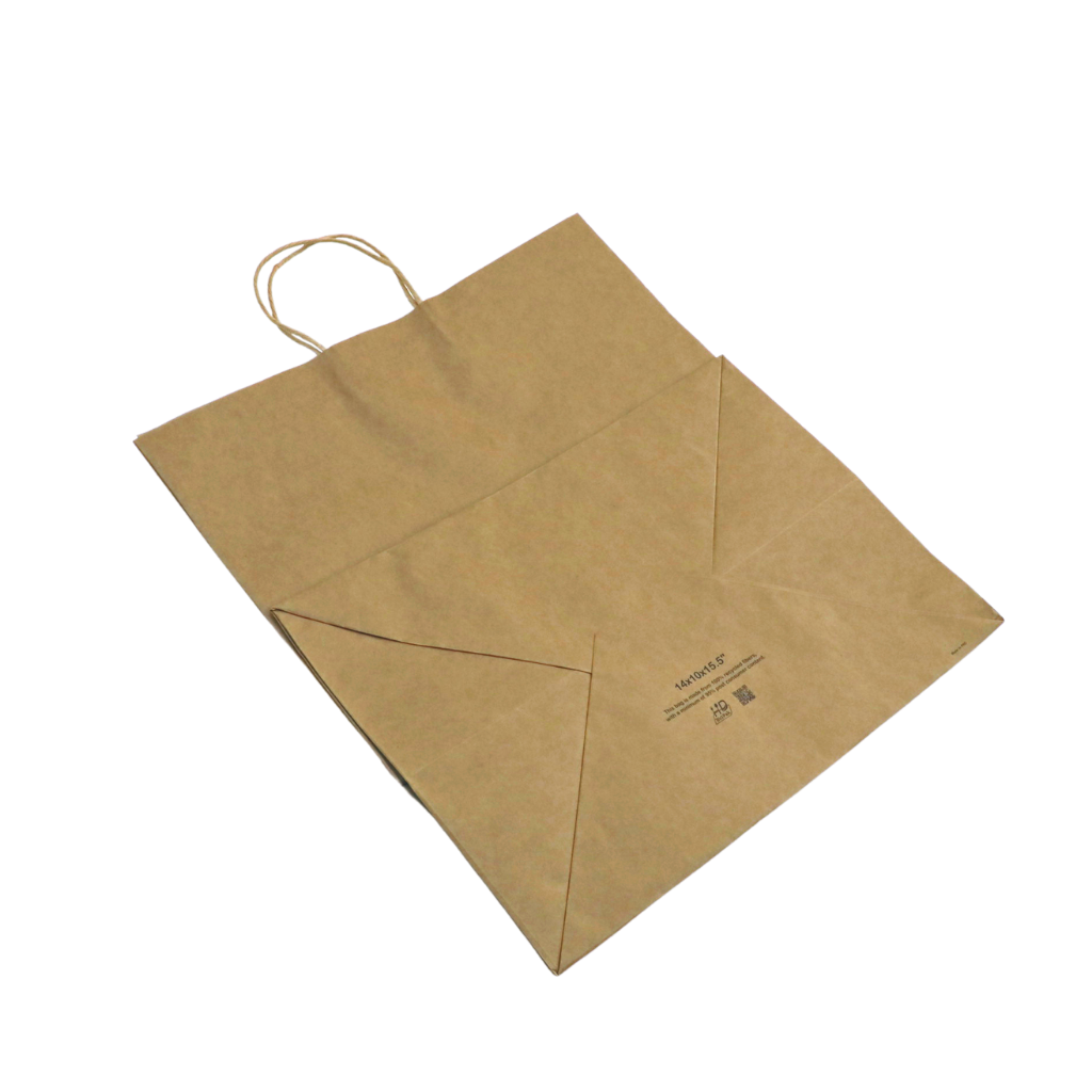 HD-141015 | 100% Recycled Paper Kraft Bag W/ Twisted Handle | 14x10x15.5"