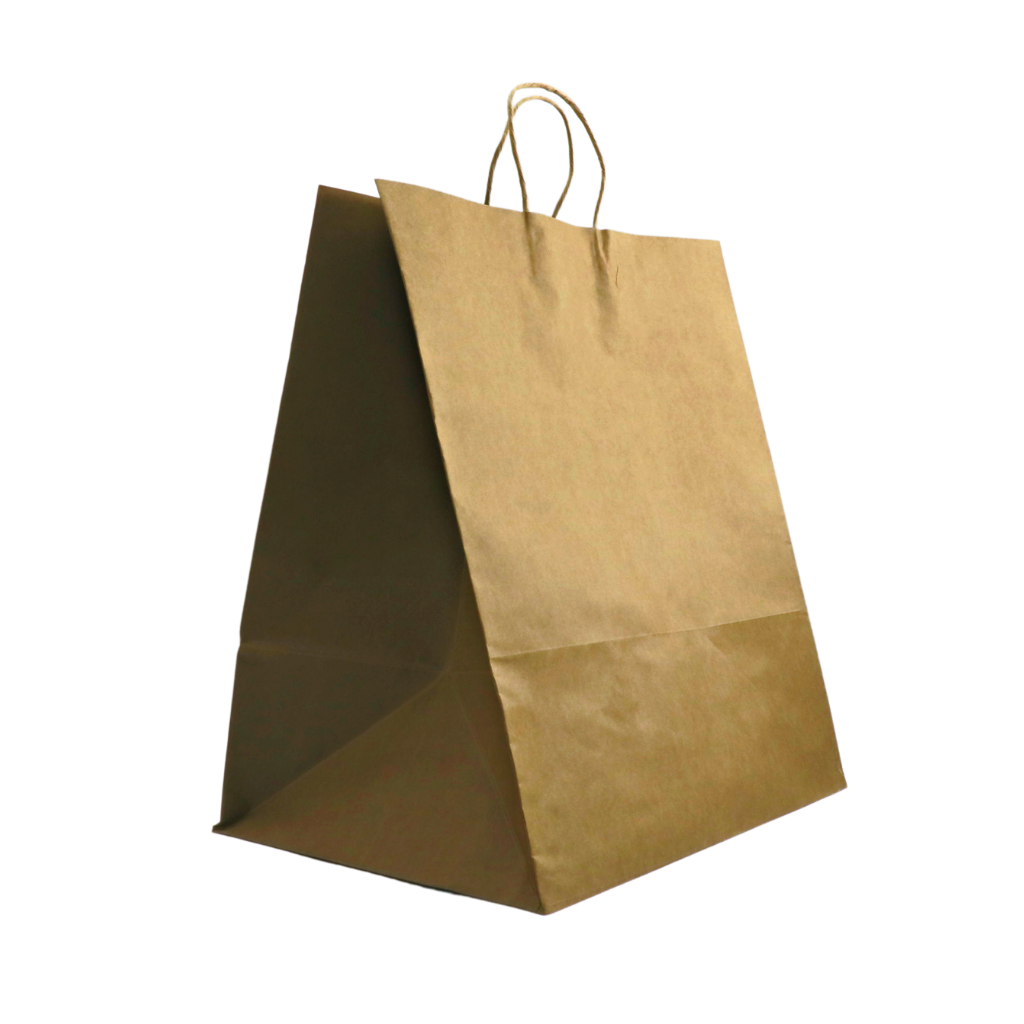 HD-141015 | 100% Recycled Paper Kraft Bag W/ Twisted Handle | 14x10x15.5"