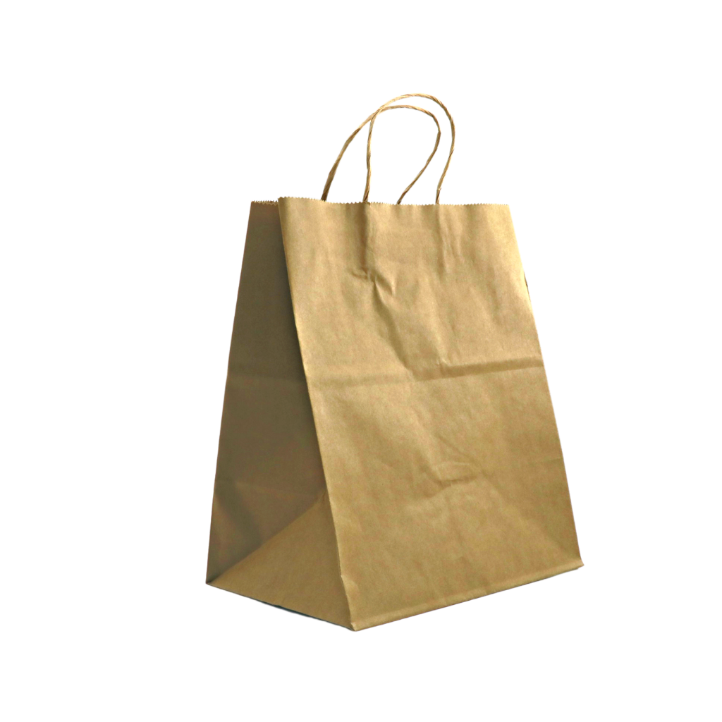 HD-9610 | 100% Recycled Paper Kraft Bag W/ Twisted Handle | 9.25x6.65x11.4"