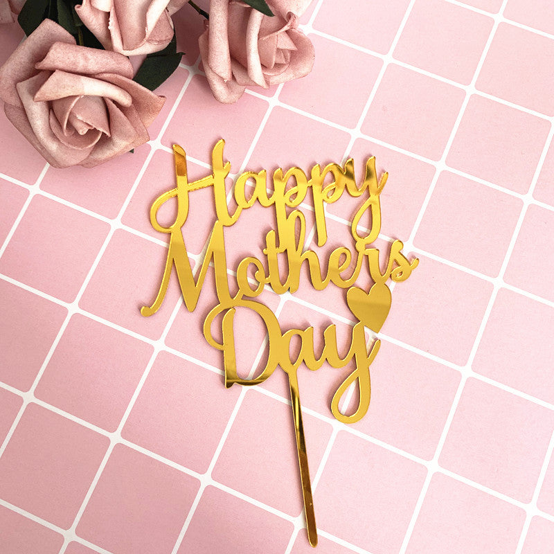 Happy Mother's Day Acrylic Cake Topper - 10 Pcs
