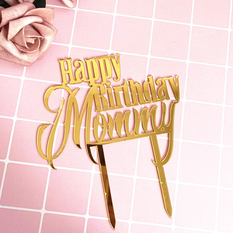Happy Mother's Day Acrylic Cake Topper - 10 Pcs