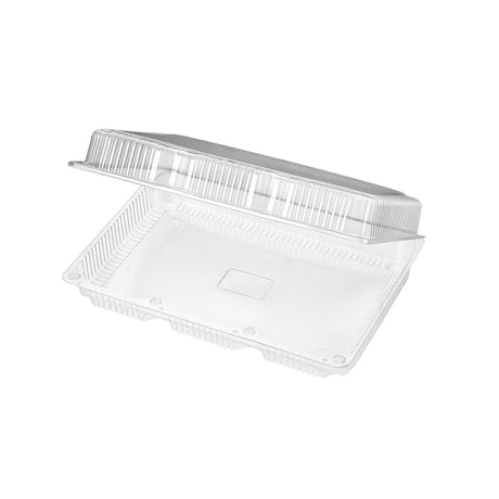 J051 | Clear Rectangular Hinged Container | 12.2x8.58x2.95" - 200 Pcs