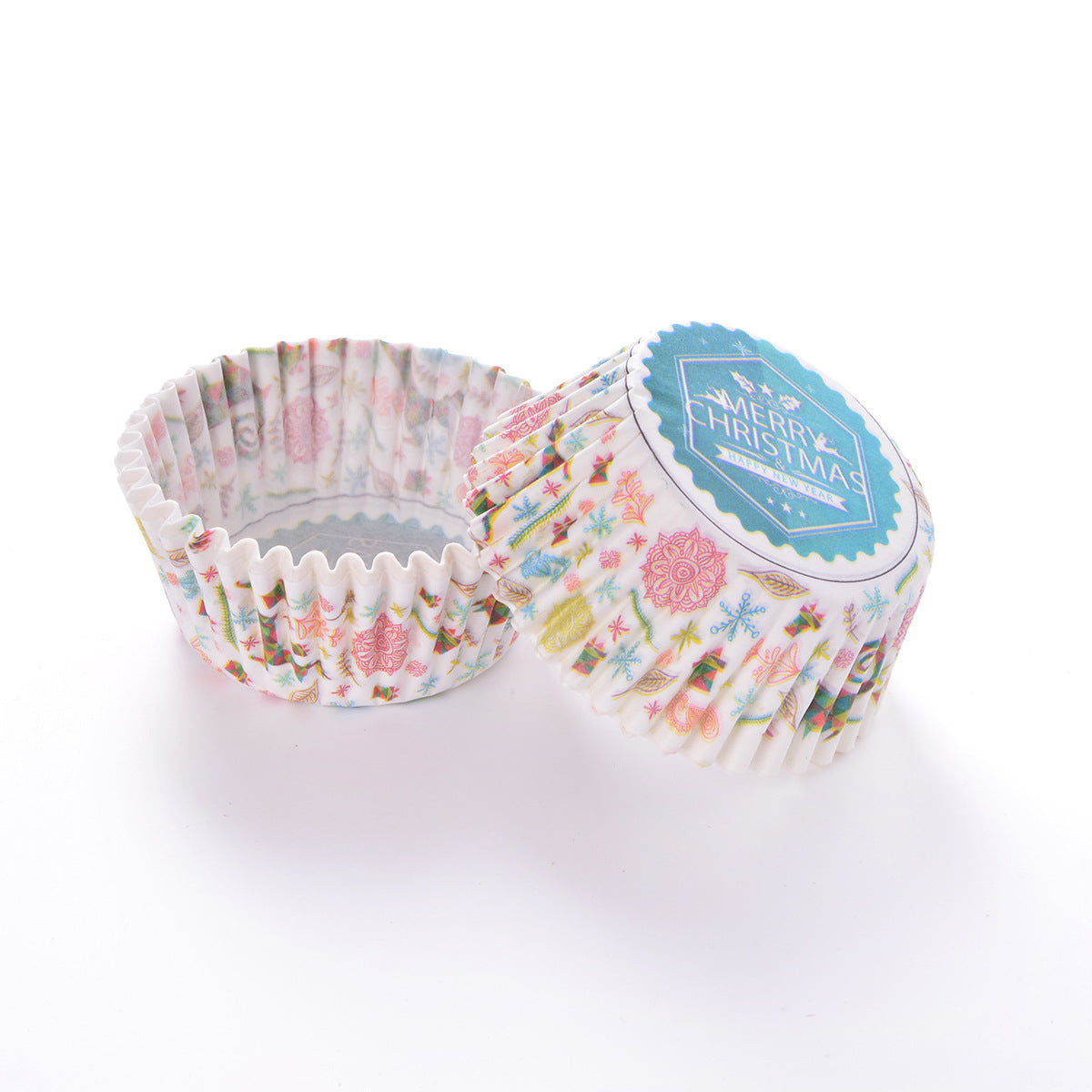 Moules à cupcakes en papier sulfurisé de Noël de 4,33 po - 100 pièces