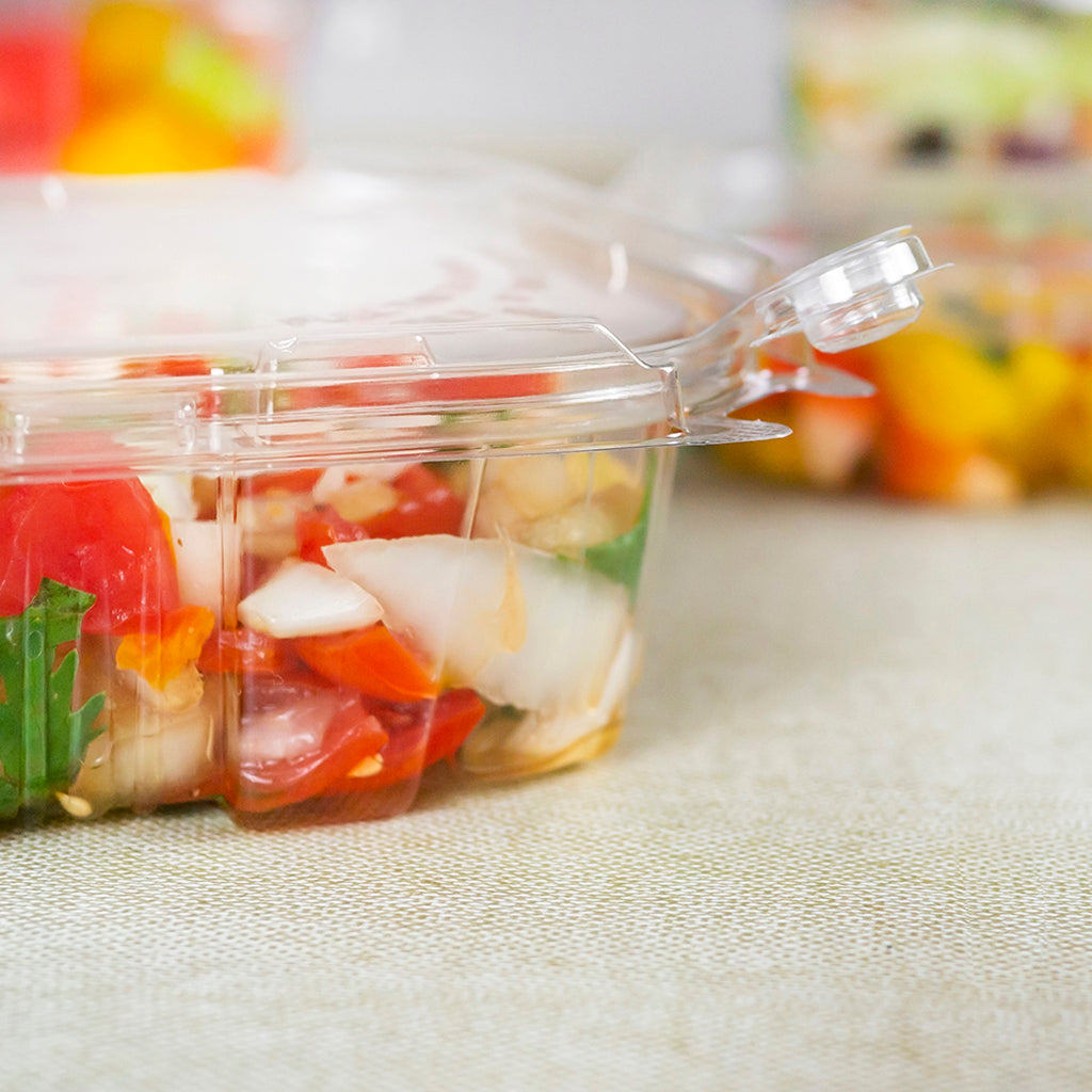 PLS-12 | 12oz PET Clear Rectangular Hinged Safety Lock Salad Container - anti lock