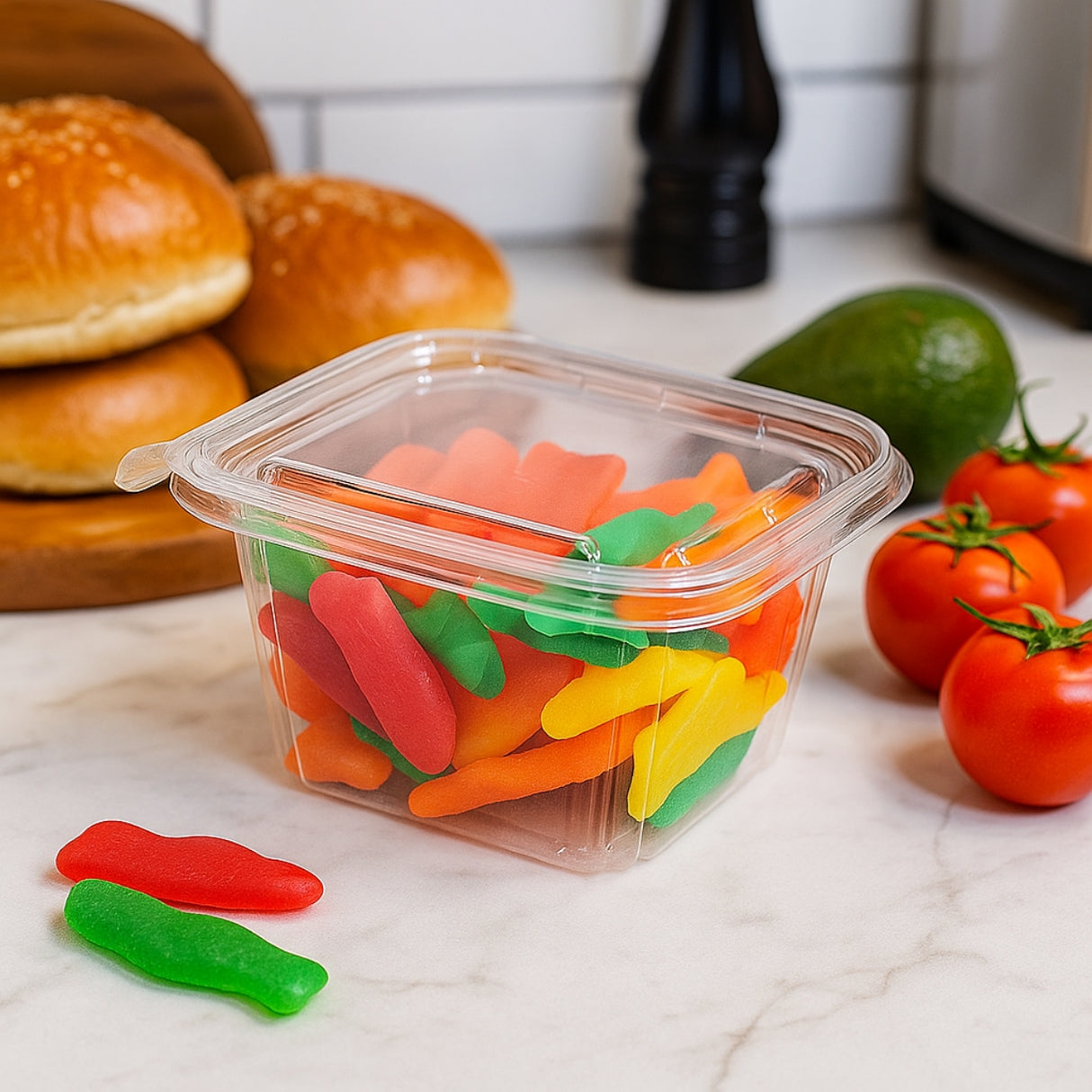 TS16 | 16oz PET Clear Rectangular Hinged Safe-T-Fresh Salad Container