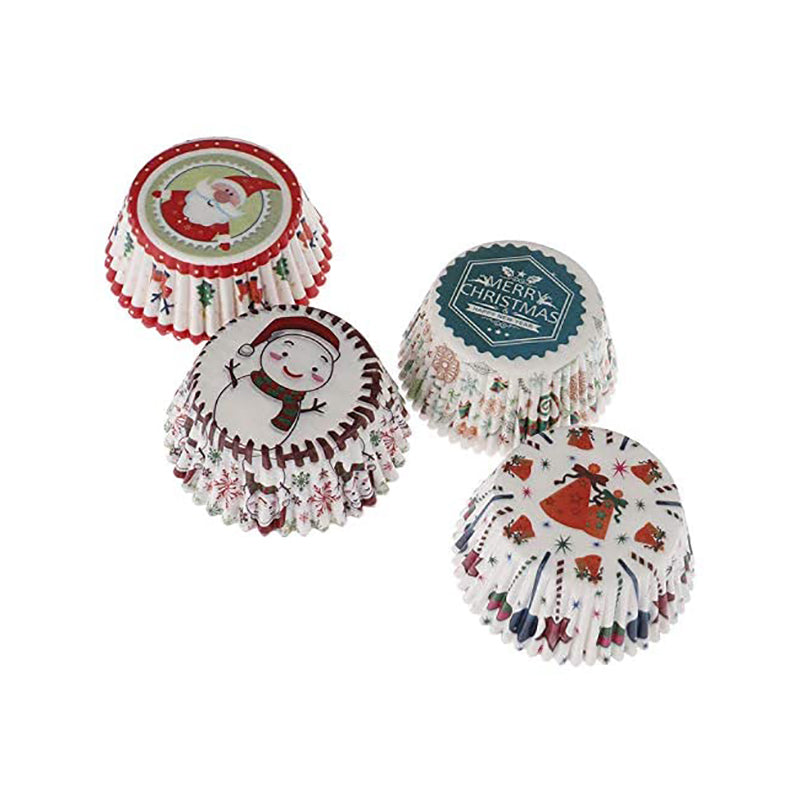 Moules à cupcakes en papier sulfurisé de Noël de 4,33 po - 100 pièces