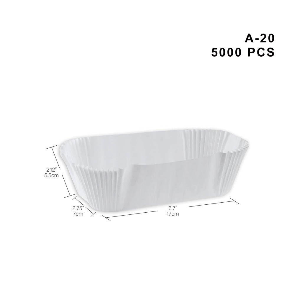 White Oval Baking Paper Cup size description