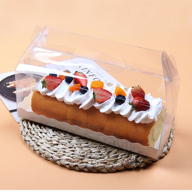 Large Clear Cake Roll Box W/ Handle