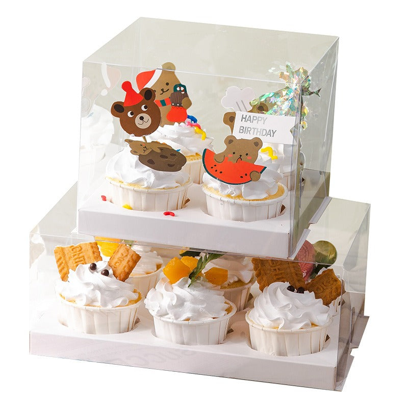 Clear Cupcake Box | Cupcake Carrier | Fits 2/4/6/12 Cupcakes Or Muffins