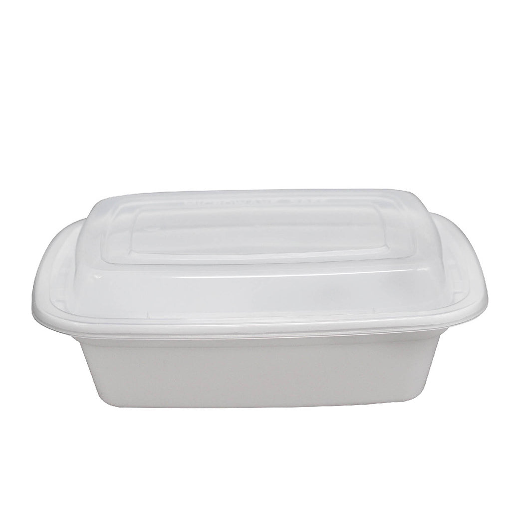 F-6412 Base | TD 12oz PP White Rectangular Container (Base Only)
