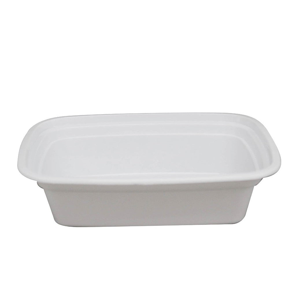 F-6412 Base | TD 12oz PP White Rectangular Container (Base Only)