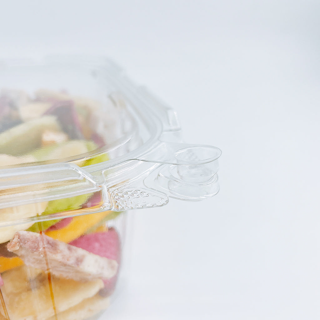 PLS-24 | 24oz PET Clear Rectangular Hinged Safety Lock Salad Container - feature