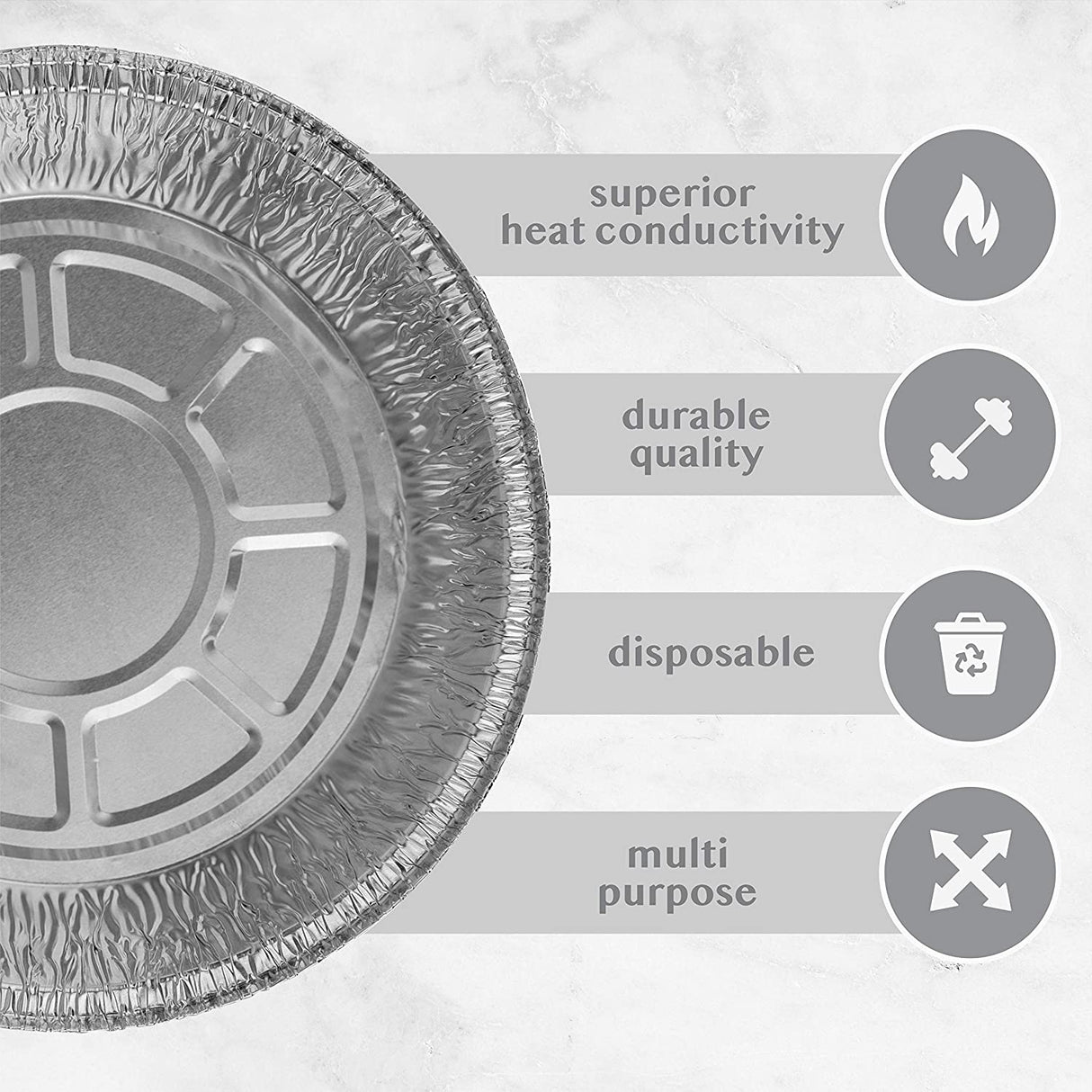 8" Silver Round Aluminum Foil Container (Base Only)